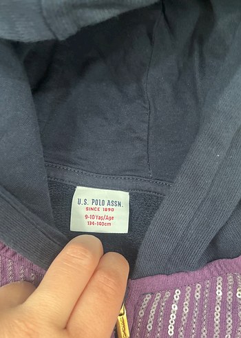 Mor Baskılı Kapüşonlu Fermuarlı Sweatshirt - Görsel 2