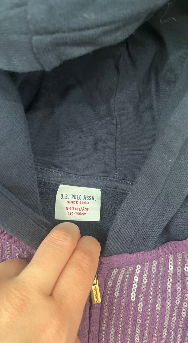 Mor Baskılı Kapüşonlu Fermuarlı Sweatshirt - Görsel 2