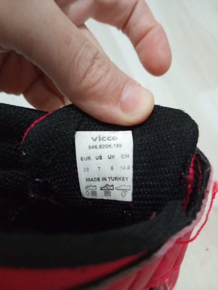 Vicco Kız Çocuk Kırmızı Cırtlı Spor Ayakkabı - Görsel 3