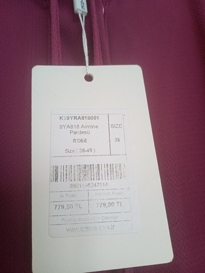 Bordo Nakışlı Uzun Kadın Ferace - Görsel 5