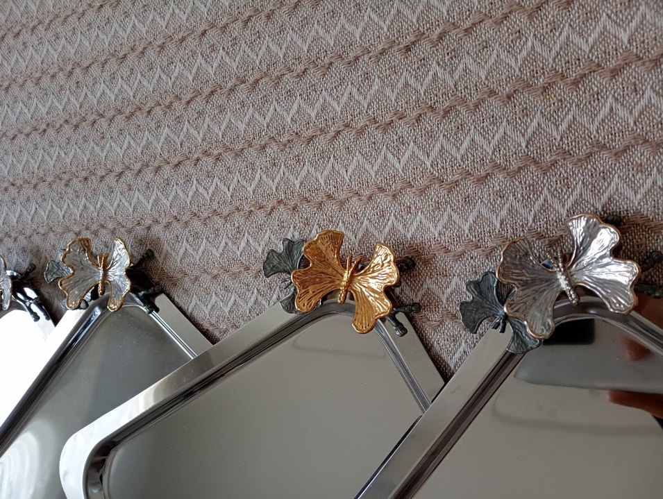 Altın Renkli Parlak Kare Tepsi Seti - Görsel 2