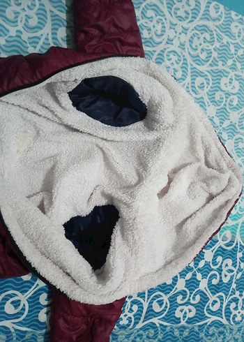 Bordo Fermuarlı Bebek Astronot mont Tulumu - Görsel 5