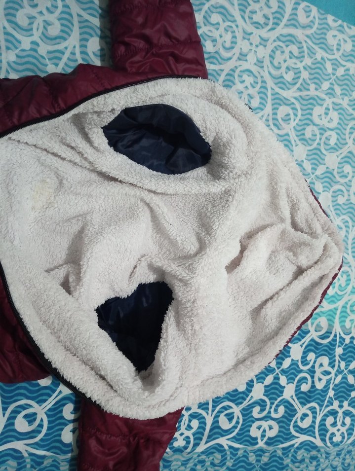 Bordo Fermuarlı Bebek Astronot mont Tulumu - Görsel 5