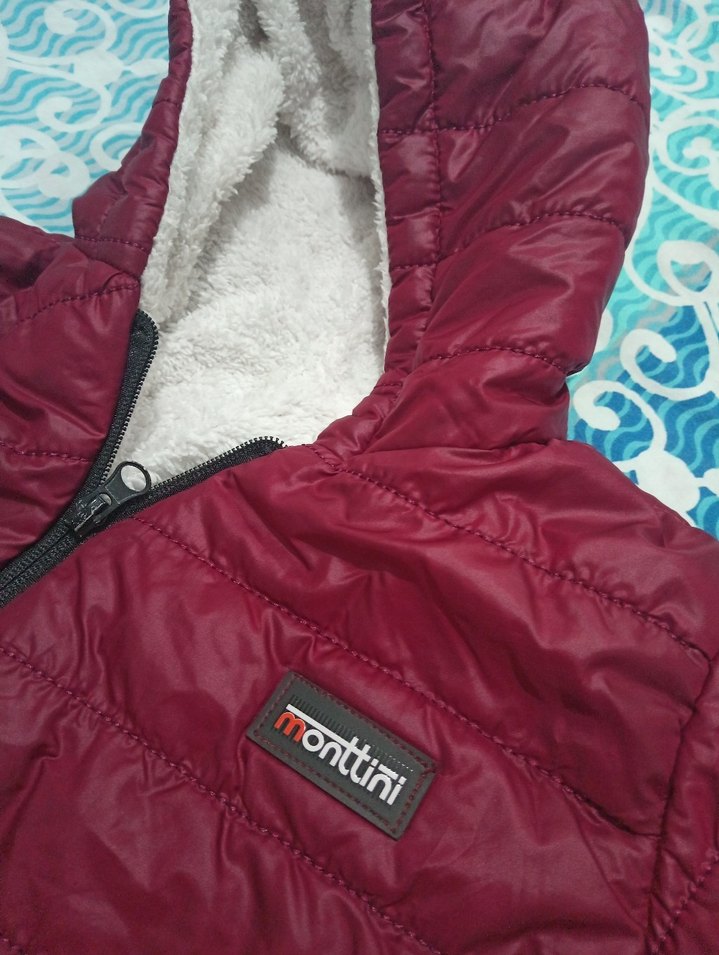 Bordo Fermuarlı Bebek Astronot mont Tulumu - Görsel 3