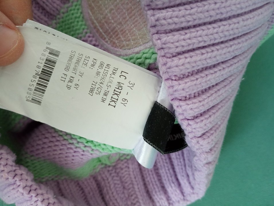 Lol bebek Mor ve Yeşil Çizgili  Çocuk Bere ve Eldiven Seti - Görsel 3