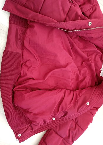 Zara Bordo Fermuarlı Kadın Kışlık Mont - Görsel 5