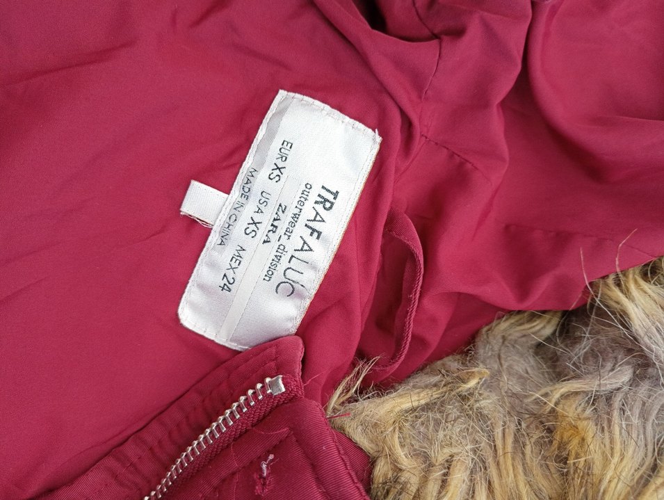 Zara Bordo Fermuarlı Kadın Kışlık Mont - Görsel 3