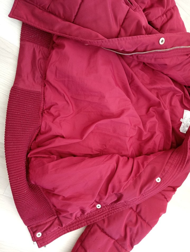 Zara Bordo Fermuarlı Kadın Kışlık Mont - Görsel 5