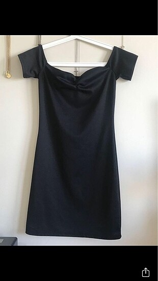 H&M divided düşük omuz elbise #siyah