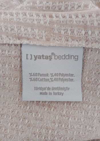 Yataş çift kişilik Bej Düz Desen Yatak Örtüsü