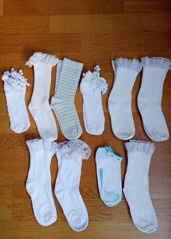 10 tane Kız Çorap Seti . 30-35 numara arasi