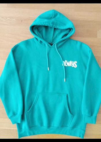 Turkuaz Kapüşonlu Kadın Sweatshirt