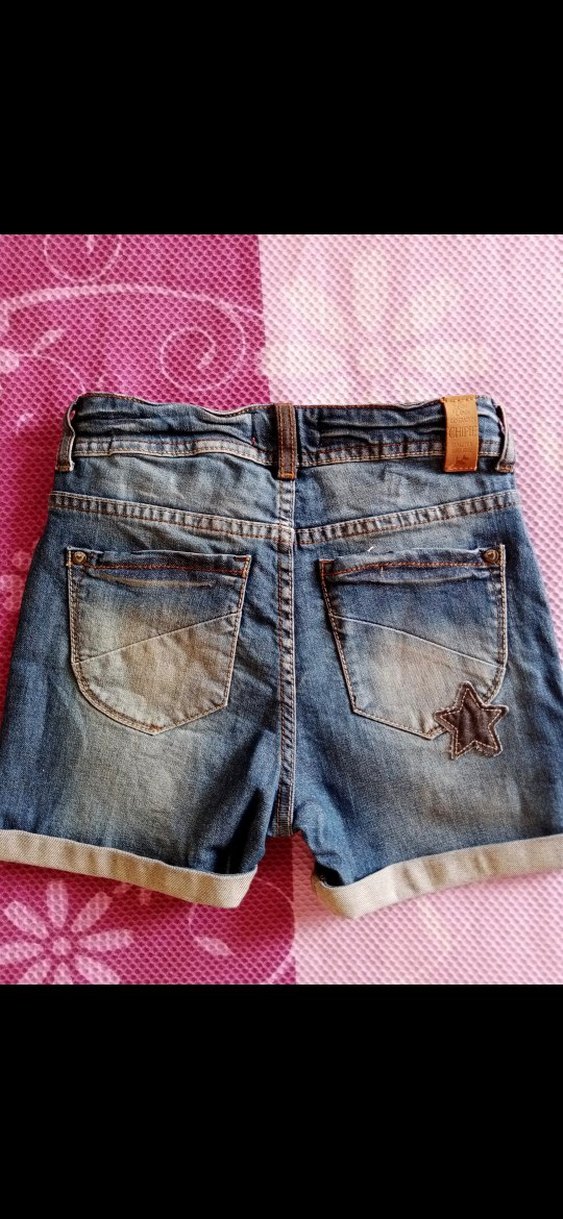 Nakışlı Mavi Kız Şort - Görsel 2