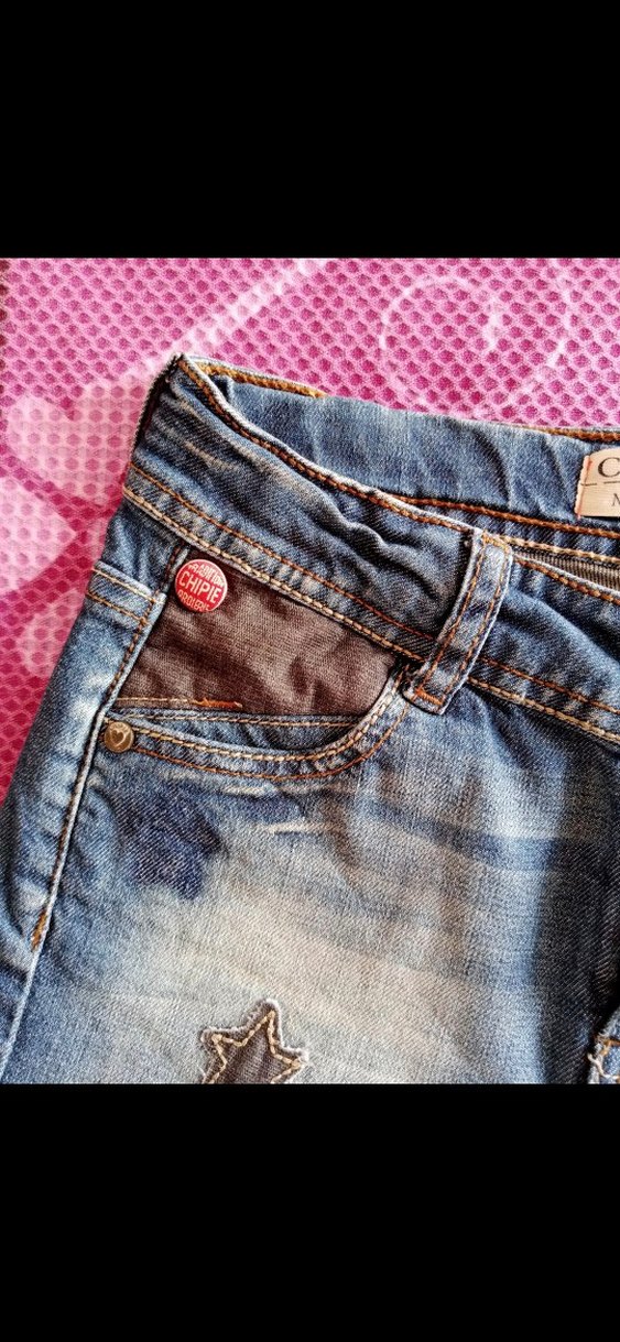 Nakışlı Mavi Kız Şort - Görsel 3