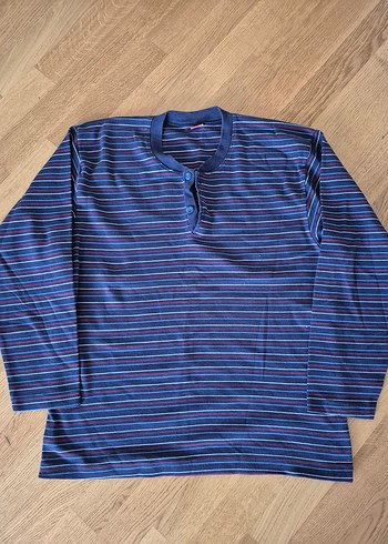 Erkek Mavi Çizgili Uzun Kollu Pijama Takımı - Görsel 3