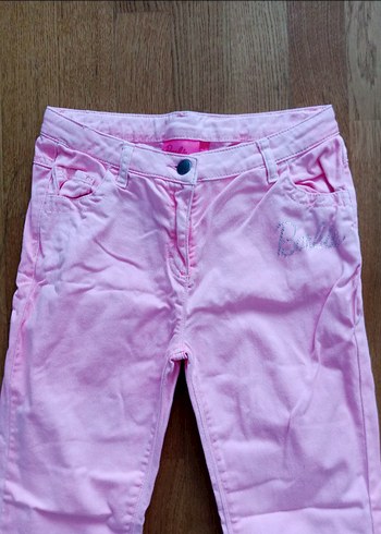 11-12 Yaş Beden pembe Renk Kız Çocuk Pembe Düğmeli Pantolon