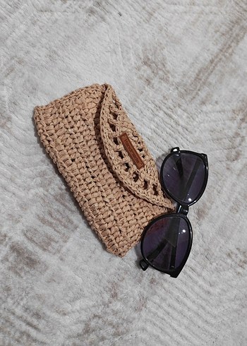 Bej Örgü gözlük kılıfı - Görsel 5