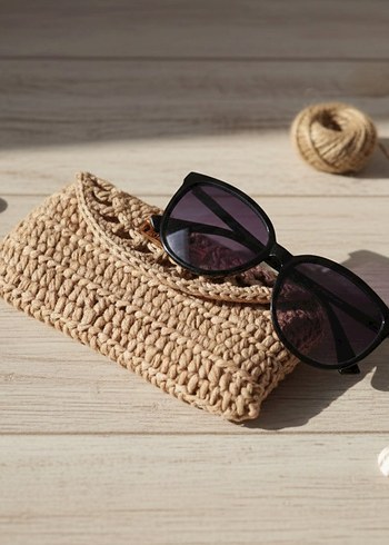 Bej Örgü gözlük kılıfı - Görsel 3