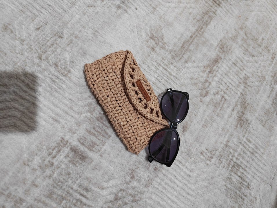 Bej Örgü gözlük kılıfı - Görsel 5