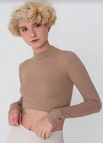Uzun kol seamless crop bluz