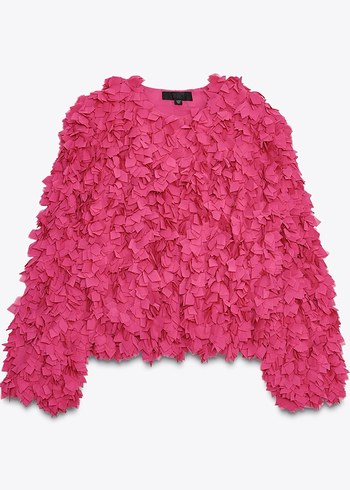 Zara petal ceket fuşya