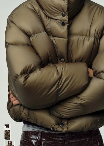 Zara su geçirmez kısa kuş tüyü şişme mont - Görsel 2