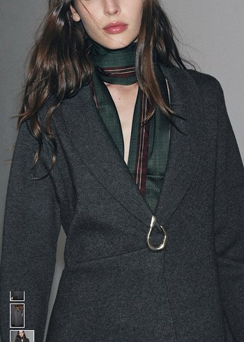 Zara Broşlu triko Blazer - Görsel 2