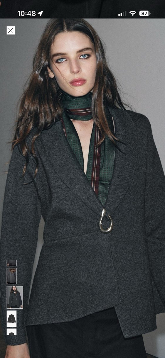 Zara Broşlu triko Blazer - Görsel 2