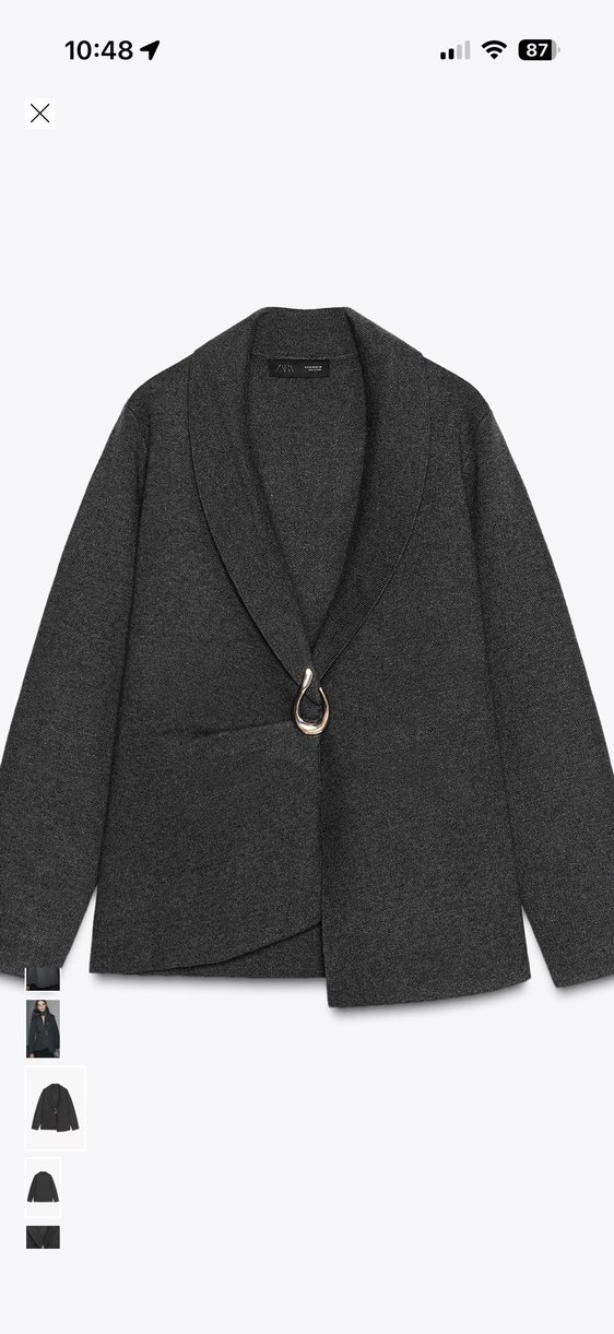 Zara Broşlu triko Blazer - Görsel 3