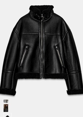 Siyah Deri Kürklü Midi Kadın Ceket - Görsel 2