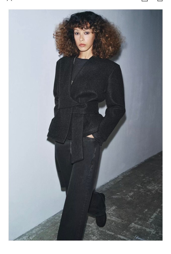 Zara kemerli yumuşak dokulu ceket - Görsel 2