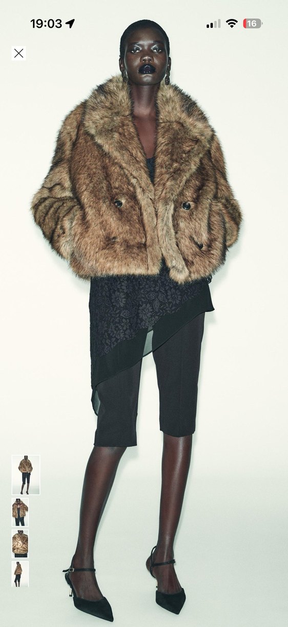 Zara kısa suni kürk kaban - Görsel 4