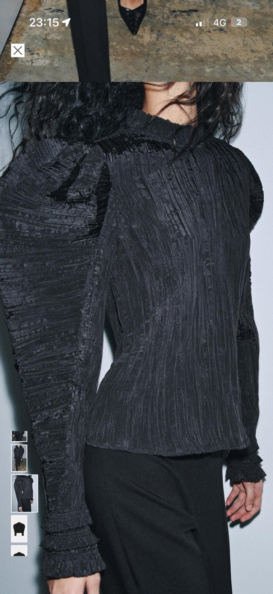 Zara buruşuk balon kollu bluz - Görsel 2