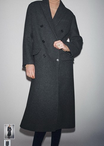 Zara uzun oversize kaban - Görsel 2