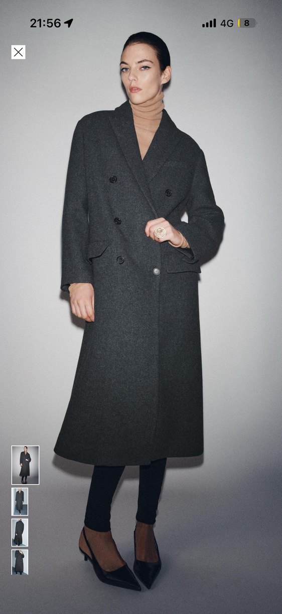 Zara uzun oversize kaban - Görsel 2