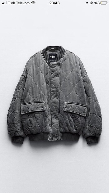 Zara oversize kapitone mont bomber ceket