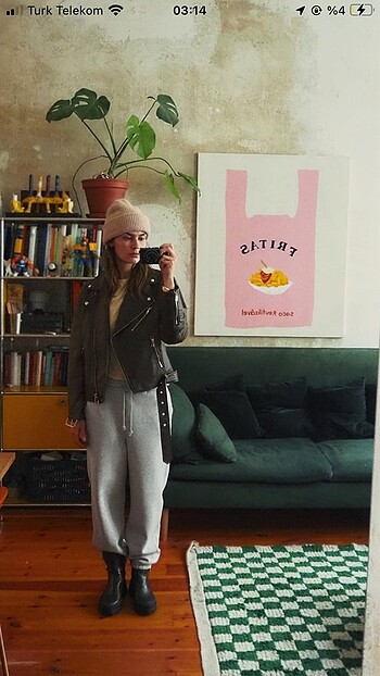 Zara Zara eskitilmiş görünümlü biker ceket
