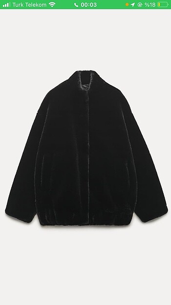 m Beden siyah Renk Zara suni kürk bomber