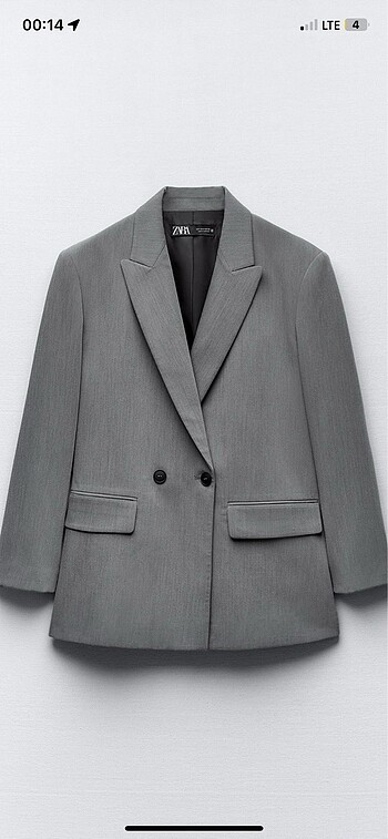 Zara gri blazer ceket oversize