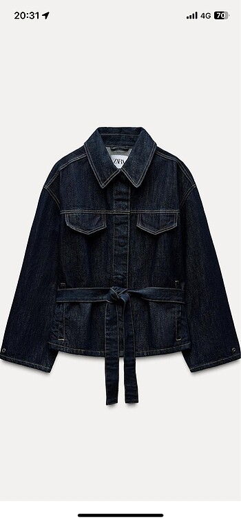 Zara kemerli denim ceket