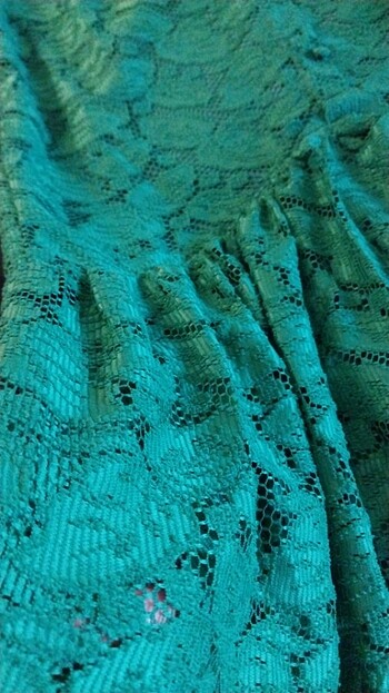 Dantel güpürlü balık elbise - Görsel 5