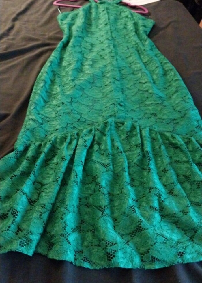 Dantel güpürlü balık elbise - Görsel 4