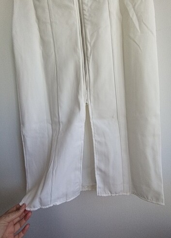 Straplez fiyonklu midi elbise - Görsel 7