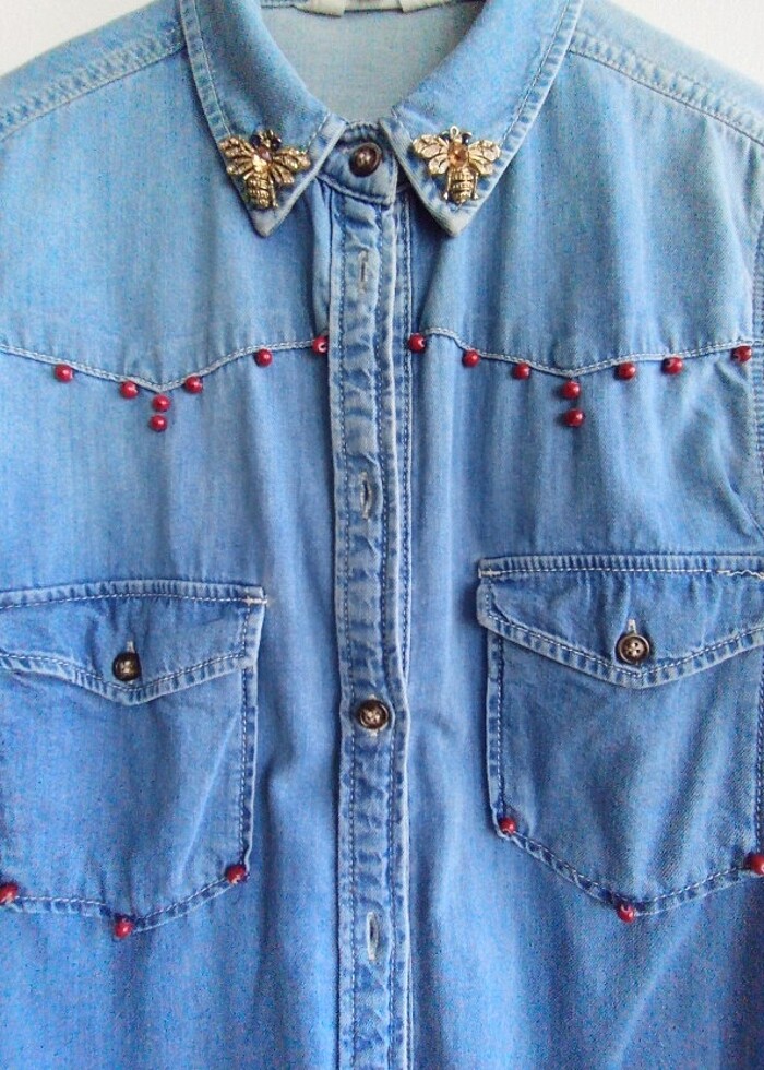 Vintage retro dizayn kot gömlek - Görsel 4