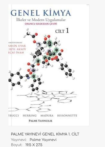 Güncel Kimya Cilt 1 - Palme Yayınevi - Görsel 2