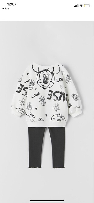 Zara Zara siyah-beyaz minnie takım