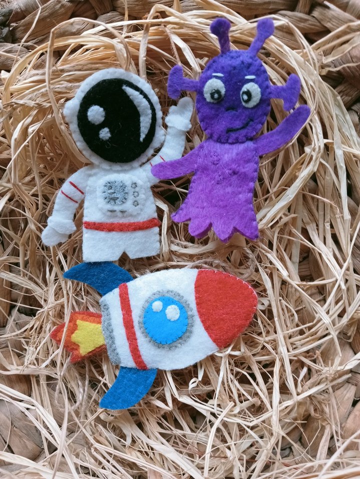 Renkli Uzay Temalı Parmak Kuklaları - Görsel 2