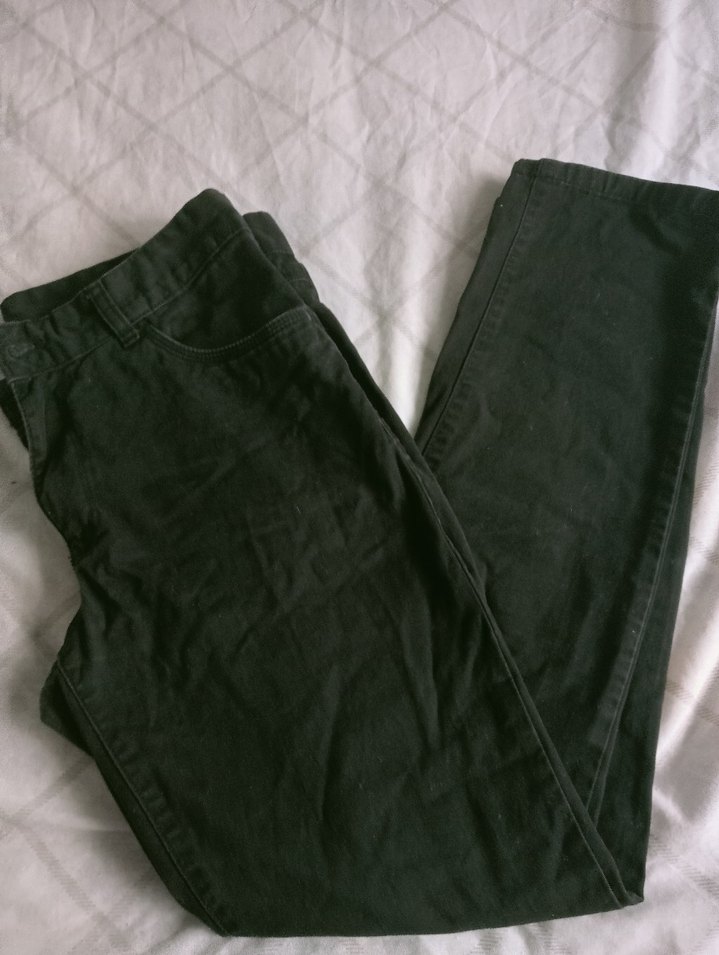 Erkek Siyah Düz Kesim Denim Pantolon - Görsel 2