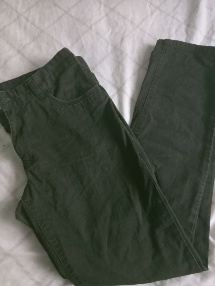 Erkek Siyah Düz Kesim Denim Pantolon - Görsel 3