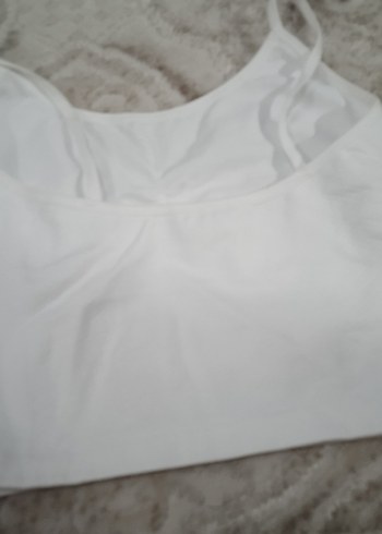 Kadın Beyaz Kolsuz Crop Top